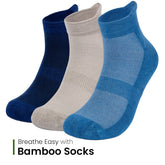 Mush Bamboo Ultra Soft, Anti Odor, Breathable, Anti Blister Ankle Socks for Men & Women for Running, Sports & Gym Free Size Multi-pack
